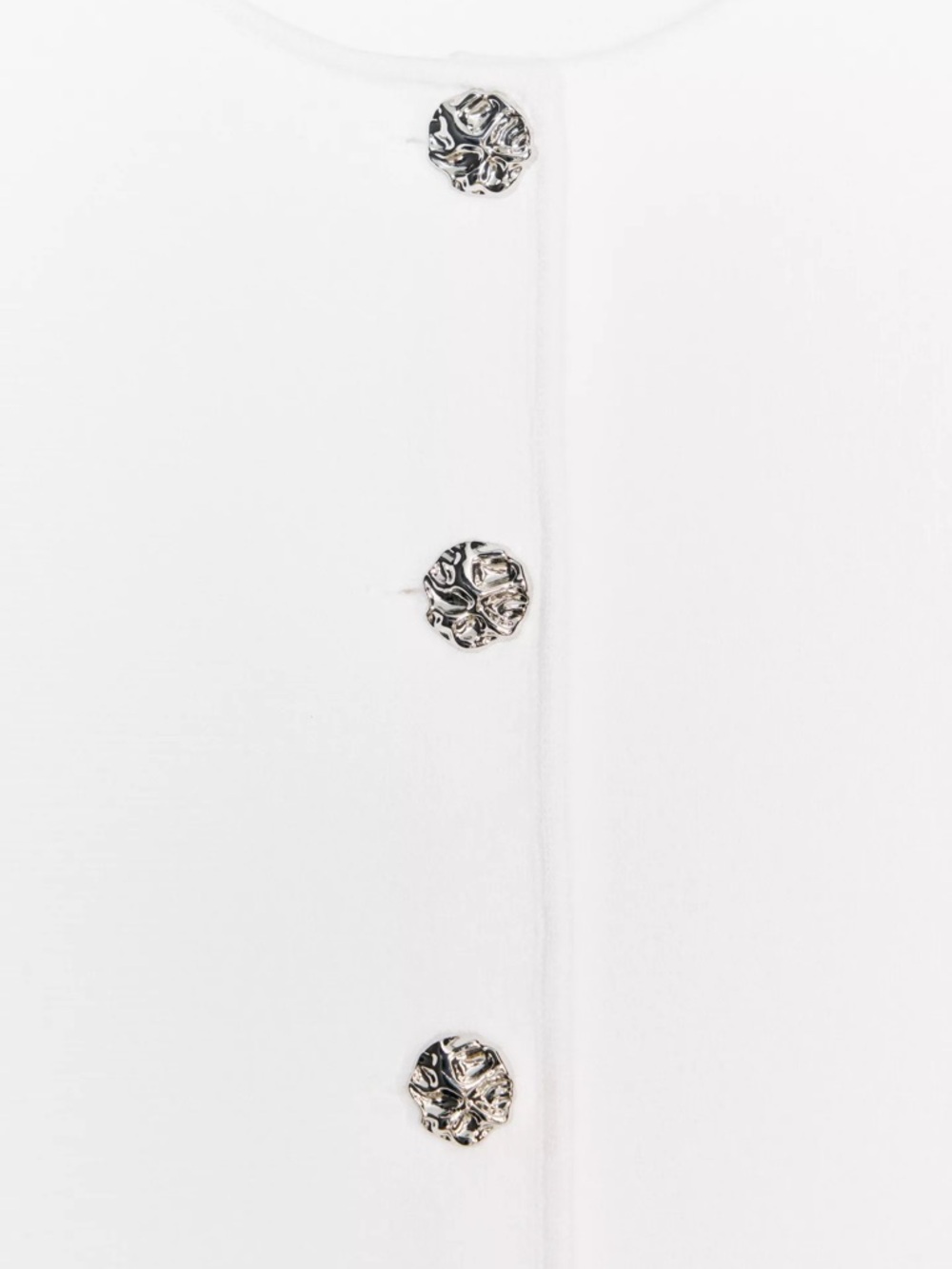 Zara White Top with Silver Decorative Buttons